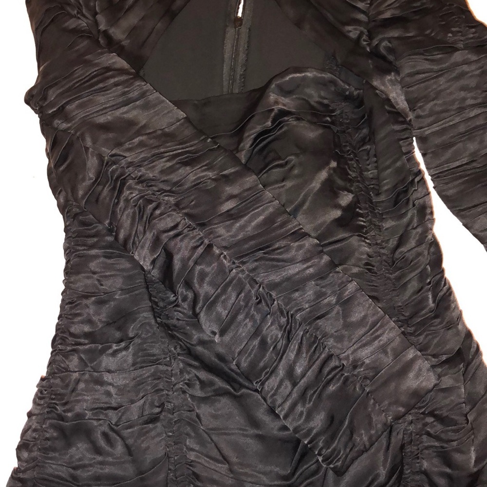 ZARA Limited Edition Satin Ruched Mini Dress - Picture 7 of 10